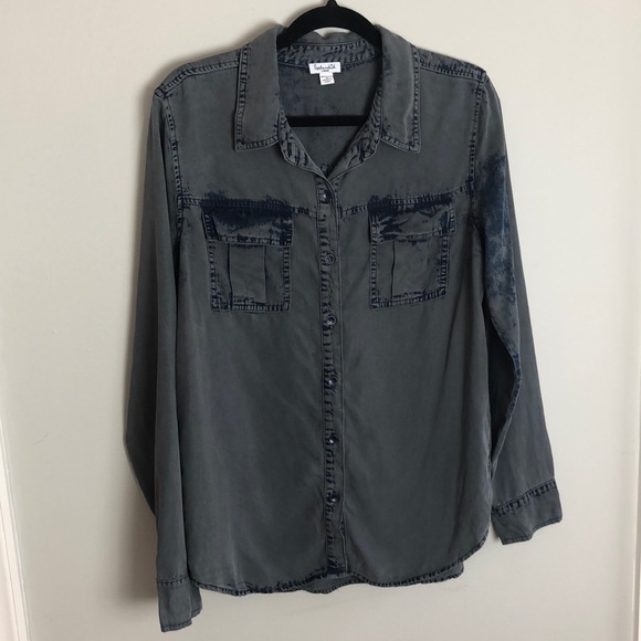 Splendid Tops - Splendid Chambray Acid Wash Blue Size Large